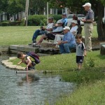 young and old fishing